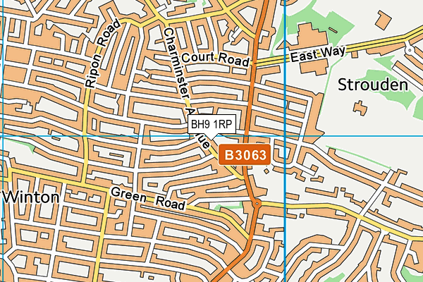 BH9 1RP map - OS VectorMap District (Ordnance Survey)