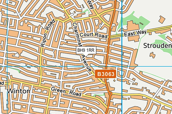 BH9 1RR map - OS VectorMap District (Ordnance Survey)