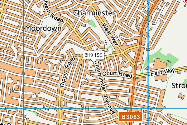 BH9 1SE map - OS VectorMap District (Ordnance Survey)