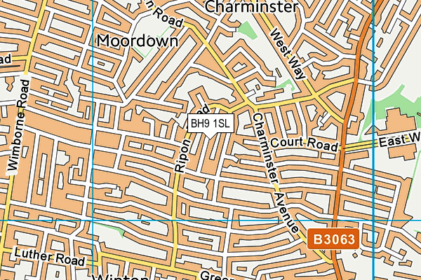 BH9 1SL map - OS VectorMap District (Ordnance Survey)