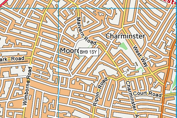 BH9 1SY map - OS VectorMap District (Ordnance Survey)