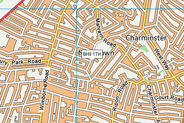 BH9 1TH map - OS VectorMap District (Ordnance Survey)