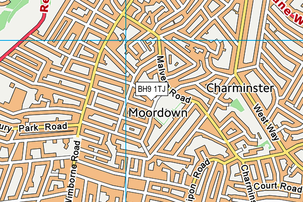 BH9 1TJ map - OS VectorMap District (Ordnance Survey)