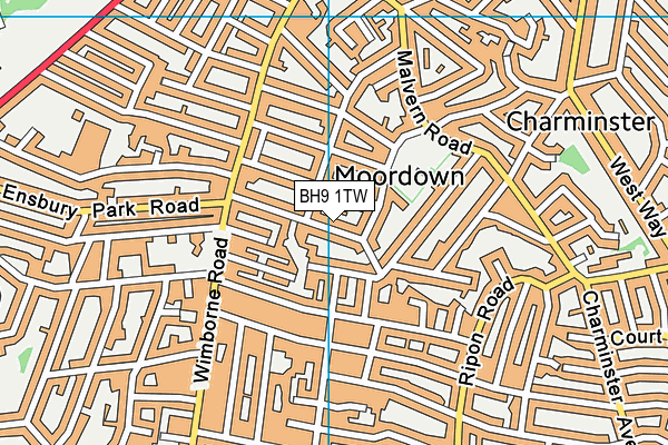 Moordown Community Centre map (BH9 1TW) - OS VectorMap District (Ordnance Survey)