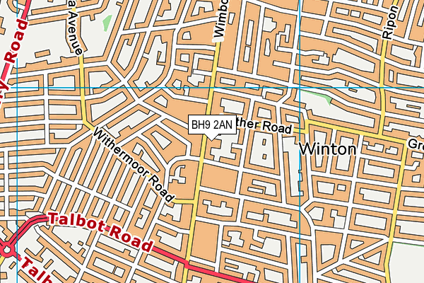 BH9 2AN map - OS VectorMap District (Ordnance Survey)