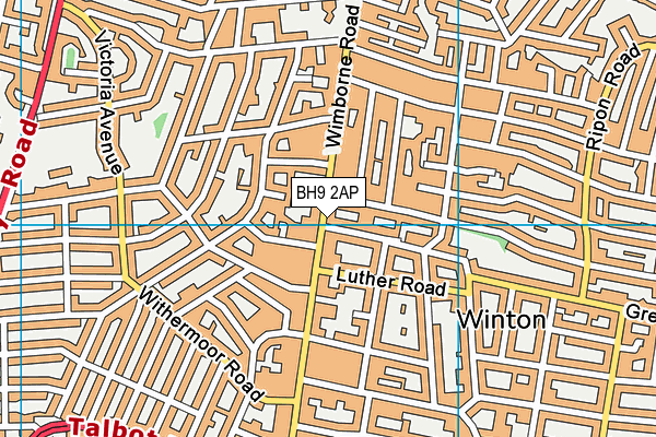 BH9 2AP map - OS VectorMap District (Ordnance Survey)