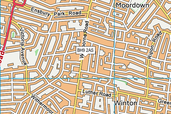 BH9 2AS map - OS VectorMap District (Ordnance Survey)