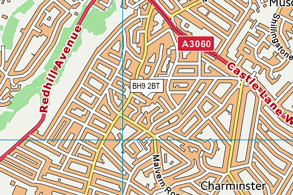 BH9 2BT map - OS VectorMap District (Ordnance Survey)