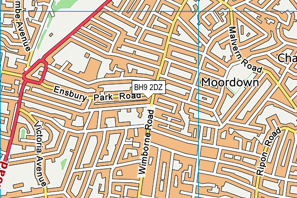 BH9 2DZ map - OS VectorMap District (Ordnance Survey)