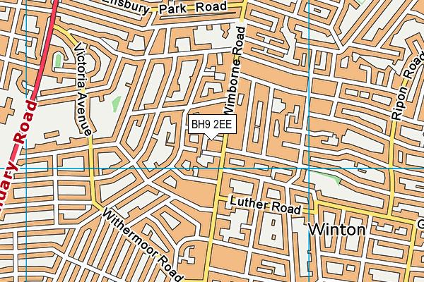 BH9 2EE map - OS VectorMap District (Ordnance Survey)
