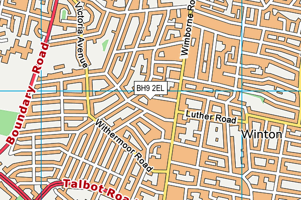 BH9 2EL map - OS VectorMap District (Ordnance Survey)