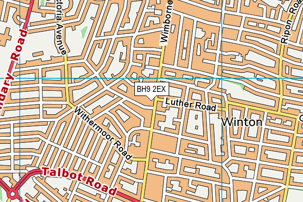 BH9 2EX map - OS VectorMap District (Ordnance Survey)