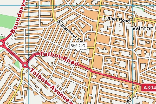 BH9 2JQ map - OS VectorMap District (Ordnance Survey)