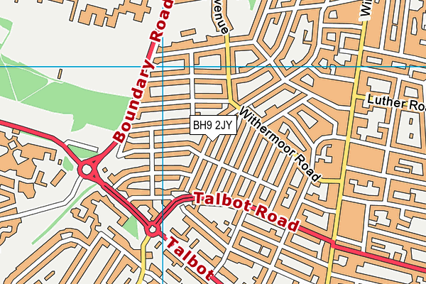 BH9 2JY map - OS VectorMap District (Ordnance Survey)