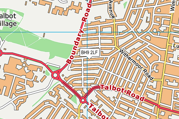 BH9 2LF map - OS VectorMap District (Ordnance Survey)