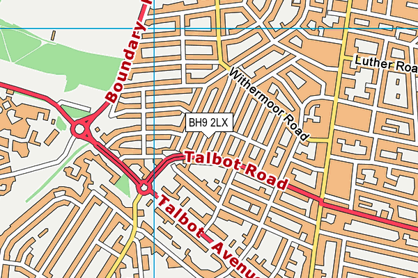 BH9 2LX map - OS VectorMap District (Ordnance Survey)