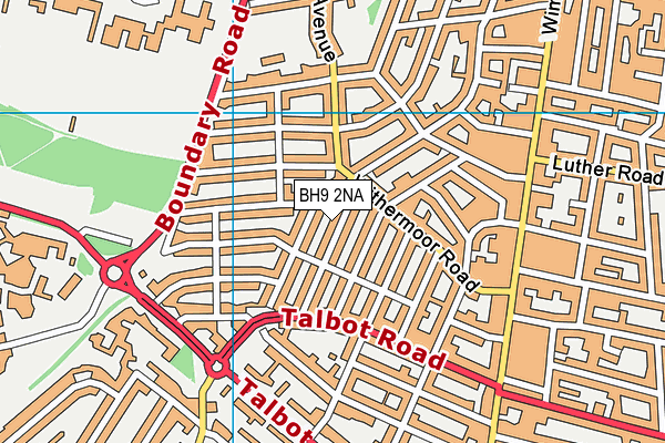 BH9 2NA map - OS VectorMap District (Ordnance Survey)