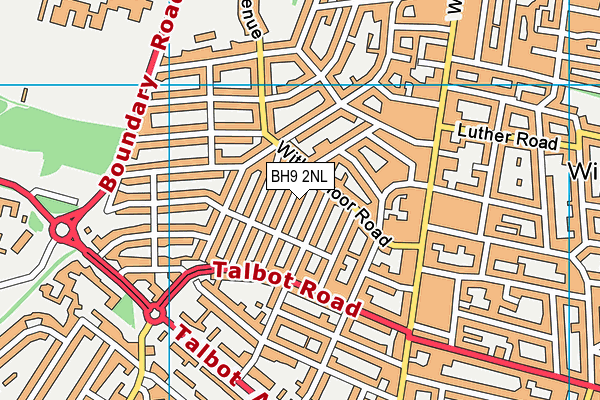 BH9 2NL map - OS VectorMap District (Ordnance Survey)