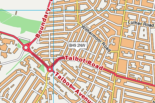 BH9 2NW map - OS VectorMap District (Ordnance Survey)