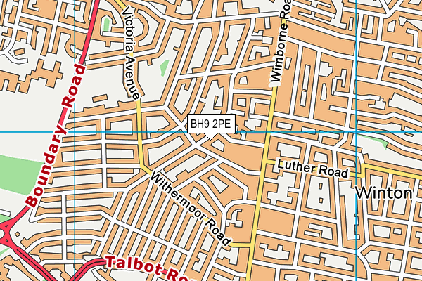 BH9 2PE map - OS VectorMap District (Ordnance Survey)