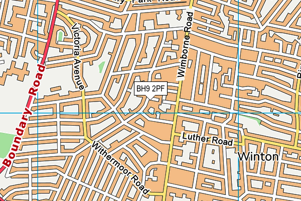 BH9 2PF map - OS VectorMap District (Ordnance Survey)
