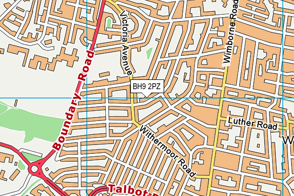 BH9 2PZ map - OS VectorMap District (Ordnance Survey)