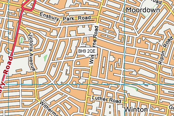 BH9 2QE map - OS VectorMap District (Ordnance Survey)