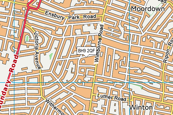 BH9 2QF map - OS VectorMap District (Ordnance Survey)