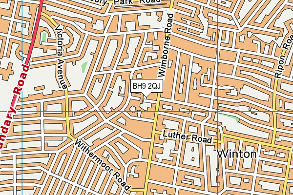BH9 2QJ map - OS VectorMap District (Ordnance Survey)