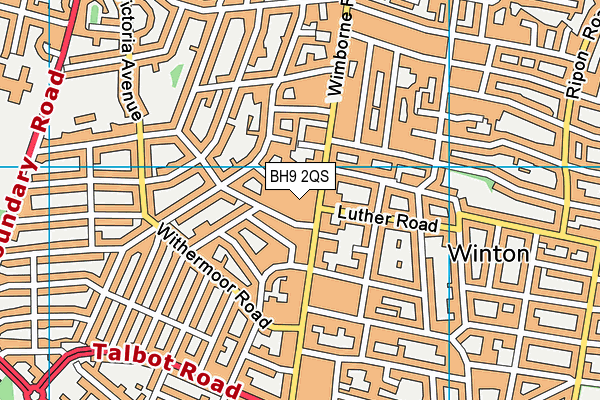 BH9 2QS map - OS VectorMap District (Ordnance Survey)