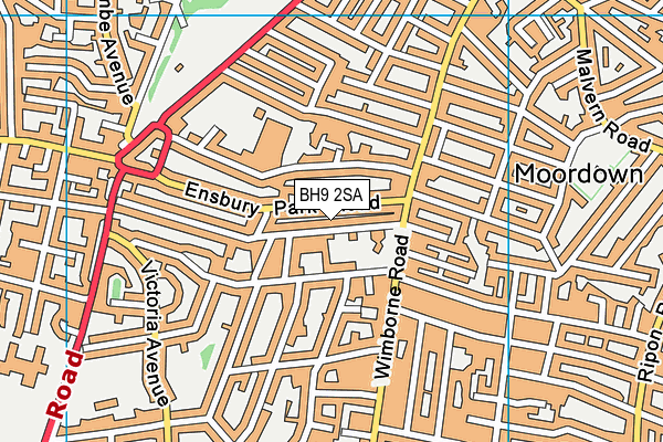 Moordown St John's Church of England Primary School map (BH9 2SA) - OS VectorMap District (Ordnance Survey)