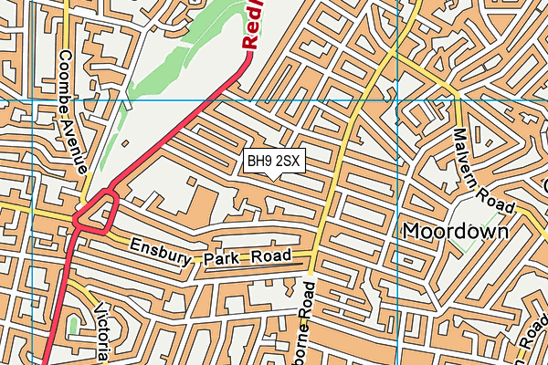BH9 2SX map - OS VectorMap District (Ordnance Survey)