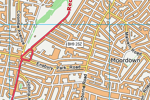 BH9 2SZ map - OS VectorMap District (Ordnance Survey)