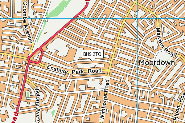 BH9 2TQ map - OS VectorMap District (Ordnance Survey)