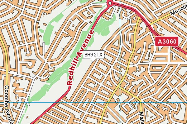 BH9 2TX map - OS VectorMap District (Ordnance Survey)
