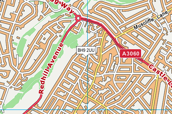 BH9 2UU map - OS VectorMap District (Ordnance Survey)