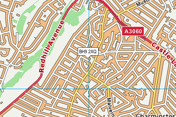 BH9 2XQ map - OS VectorMap District (Ordnance Survey)