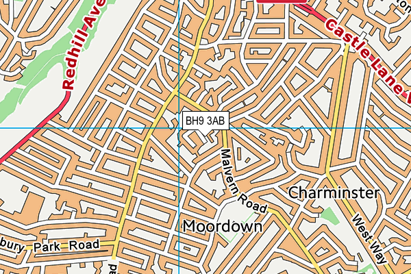 BH9 3AB map - OS VectorMap District (Ordnance Survey)