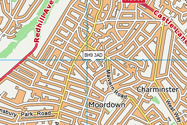 BH9 3AD map - OS VectorMap District (Ordnance Survey)