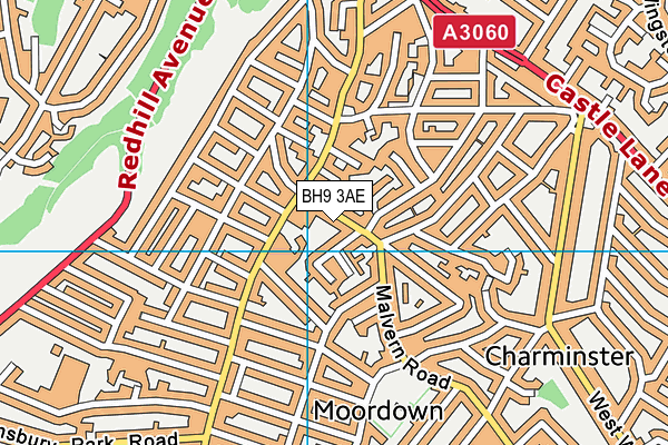 BH9 3AE map - OS VectorMap District (Ordnance Survey)