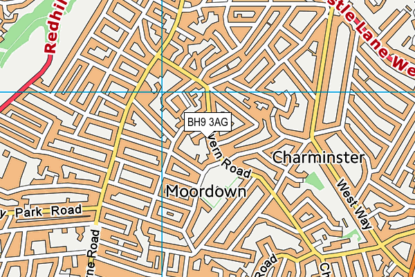 BH9 3AG map - OS VectorMap District (Ordnance Survey)