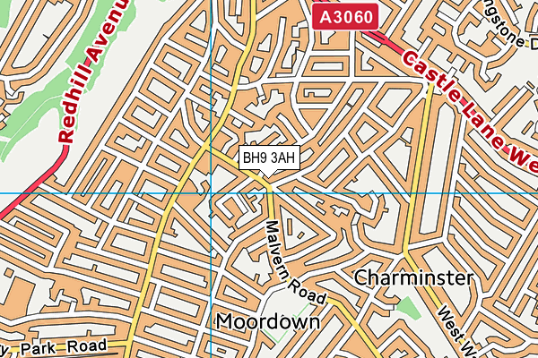 BH9 3AH map - OS VectorMap District (Ordnance Survey)