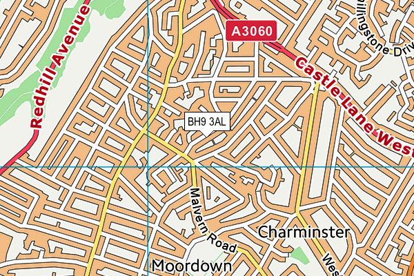 BH9 3AL map - OS VectorMap District (Ordnance Survey)