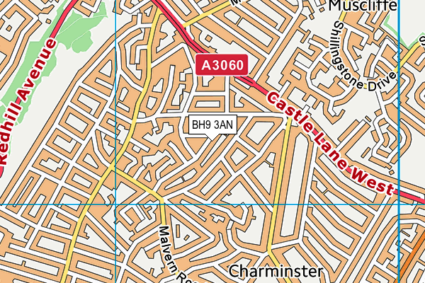 BH9 3AN map - OS VectorMap District (Ordnance Survey)