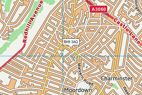 BH9 3AQ map - OS VectorMap District (Ordnance Survey)