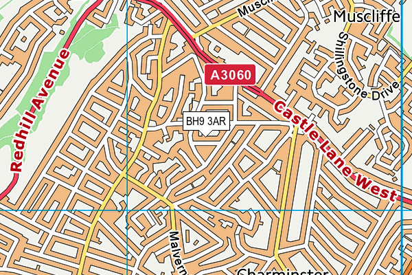 BH9 3AR map - OS VectorMap District (Ordnance Survey)