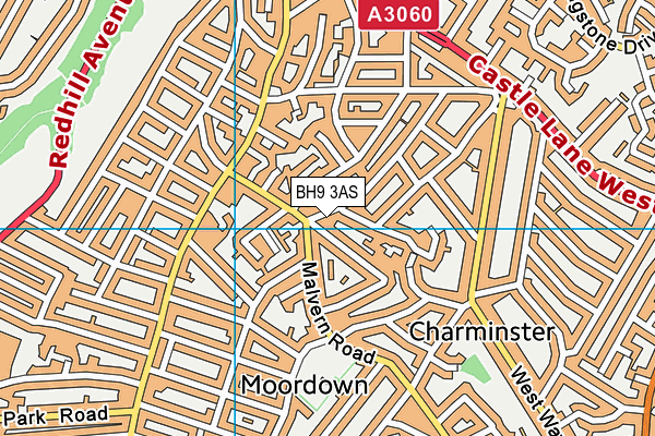 BH9 3AS map - OS VectorMap District (Ordnance Survey)