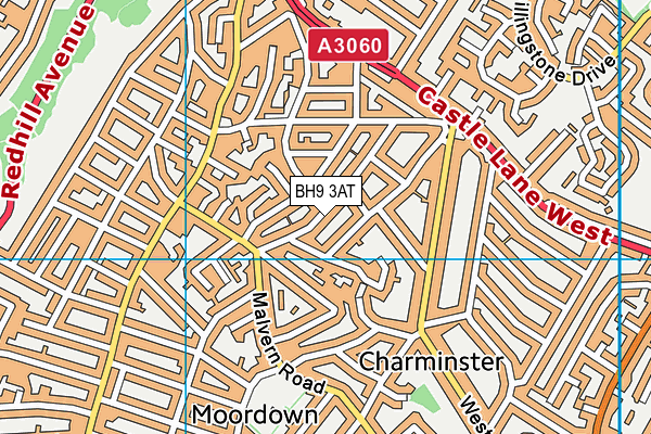 BH9 3AT map - OS VectorMap District (Ordnance Survey)