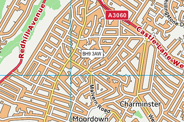 BH9 3AW map - OS VectorMap District (Ordnance Survey)