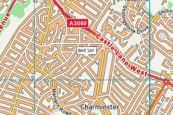 BH9 3AY map - OS VectorMap District (Ordnance Survey)